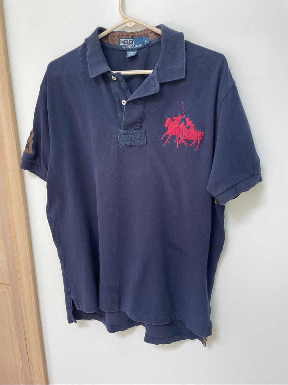 Vintage Polo Ralph Lauren Rugby Shirt Men Large #3 Rare Big Dueling Ponies